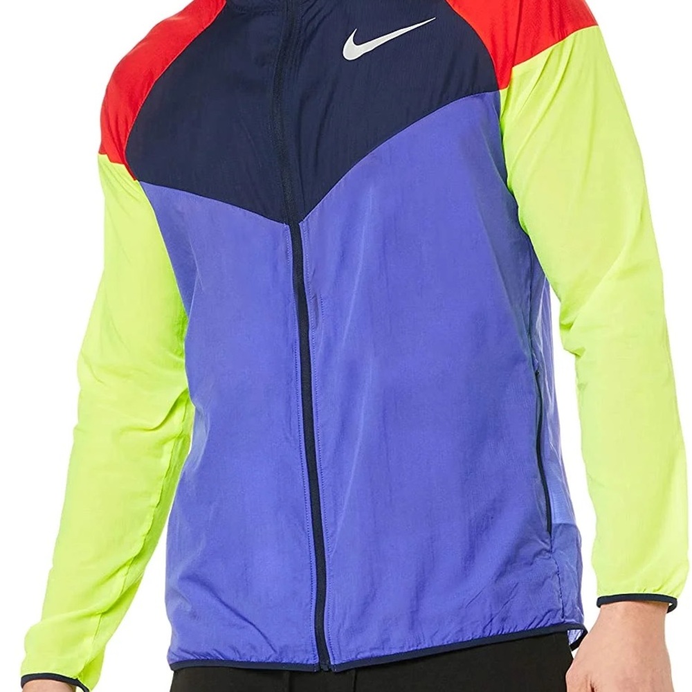 Nike Men's Red, Blue, and Yellow Windbreaker